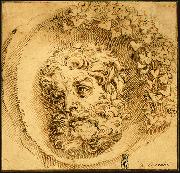 CARRACCI, Agostino Head of a Faun in a Concave (roundel) dsf China oil painting reproduction